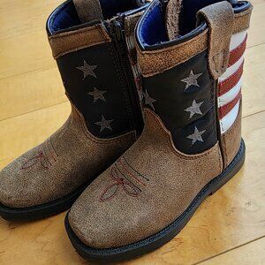 Kids USA Flag Western Boots